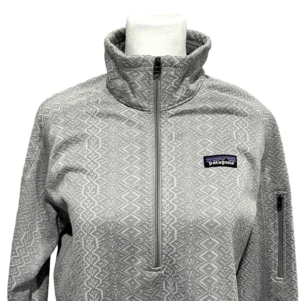 PATAGONIA Women's Better Sweater 1/4-Zip Fleece Frozen Jacquard Gray Size Medium - Picture 4 of 11